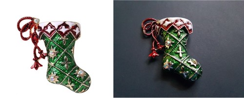 Spilla natalizia natale calza - ,