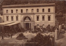 CARTOLINA *24 PORRETTA TERME EMILIA ROMAGNA STABILIMENTI ALTI VIAGGIATA 1949