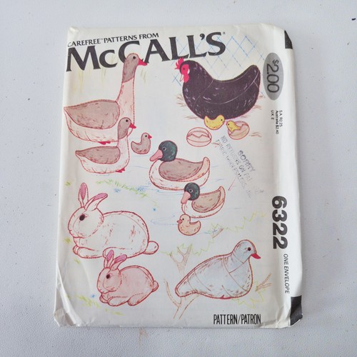 Mccalls 6322 peluche vintage - peluche,