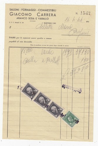 Fattura borgosesia salumi - fattura,