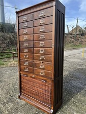 Schedario Antico In Legno Di Noce Della Ditta Fossati E Meroni