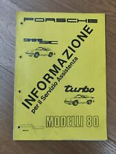 Porsche 911 SC e turbo 1980 manuale libretto Officina Servizio Assistenza