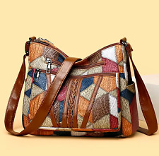 Borsa a tracolla Cruelty Free Vegan in pelle multicolore patchwork borsa a tracolla