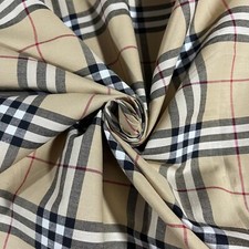 Abito 100% Cotone Tartan Materiale TH Designer Archivio Tessuto Trapuntato Artigianale 58"
