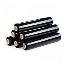 KIT 6 PZ Rotoli Film Estensibile Nero Nastro Pellicola Bobine Imballaggio Pallet