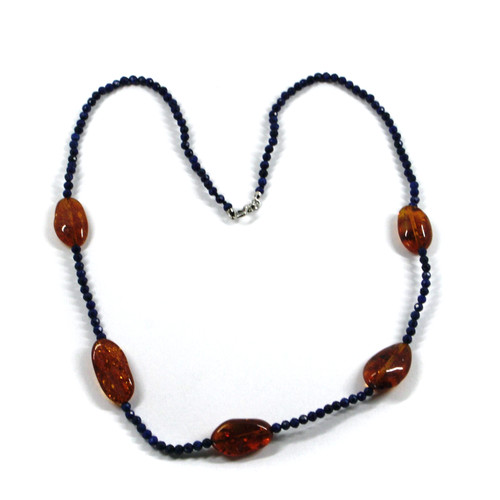 Collana con lapislazzuli blu - con,