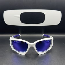 Oakley New Racing Jacket bianco lucido con lenti ventilate viola iridio OO9171-07