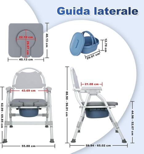 Sedia toilette pieghevole - da,
