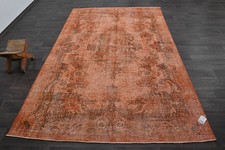 Tappeto vintage turco Oushak 6x9 kilim tappeto anatolico fatto a mano decorazione boho ARANCIONE