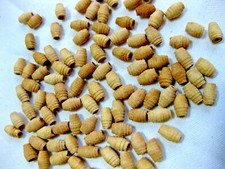 100 perle di legno 8 x 4 mm