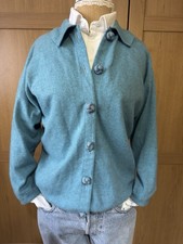 Raro cardigan vintage Ballantyne cashmere Scozia anni 50/60 S/M azzurro