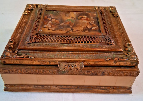 Scatola bronzo dorato - scatola, con