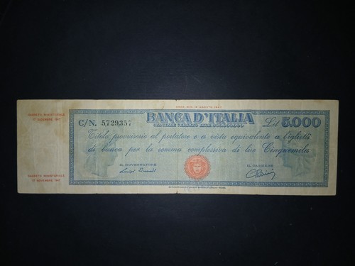 5000 lire titolo provvisorio - 5000,