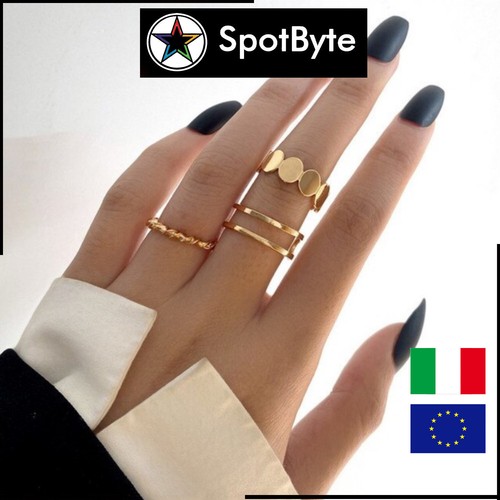 Set anelli donna dorati - 3,