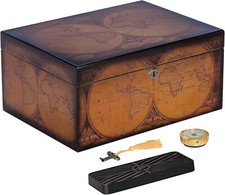 Vecchio Mondo Vintage Sigari Humidor Scatola Legno, Cedro Spagnolo - Conservazione 100 Sigari