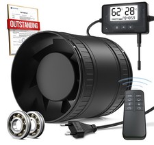 BUMSOU Estrattore Aria con Sensore di Umidità e Temperatura Timer Telecomando, S