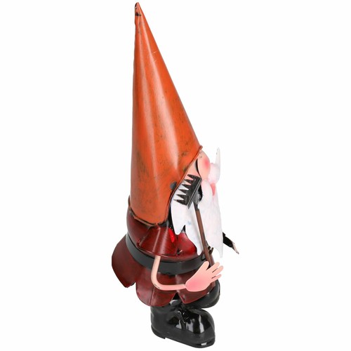 Gnomo con rastrello scultura