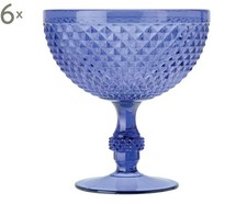 Set 6 Coppe per Gelati Macedonie Drinks MS Diamond Blu - Infrangibili - 350 ML