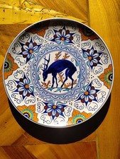 GEMI - Faenza - Piatto in ceramica di Faenza, maiolica dipinta a mano con decora