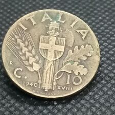 Lire Moneta rara da 10 Centesimi lire 1940 Re E Imperatore Vittorio Emanuele III