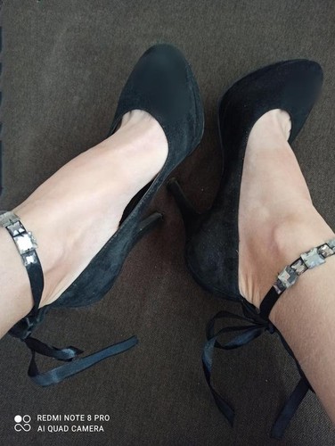 Stivali donna navy tacco nero