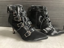 Scarpe Witch Vampire Point Goth Lolita con fibbie a bara e tacco a spillo (TG. 35) 