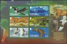 Gibilterra 2013 Pinguino Tartaruga Ghepardo Tonno Alligatore Gru Uccellini Animali m/s MNH