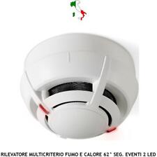 RIVELATORE FUMO E TEMPERATURA ANTINCENDIO CONVENZIONALE 2 LED USCITA PORTE REI