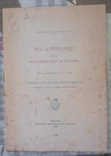 Opuscolo carolis x - opuscolo, g.