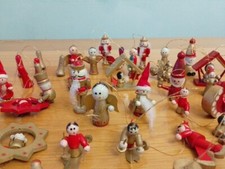 decorazioni albero Natale in LEGNO da appendere | vintage 1980s' | 60 pezzi ca.