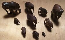 Bel lotto 10 ELEFANTI  in legno  fatti a mano (varie dimensioni)