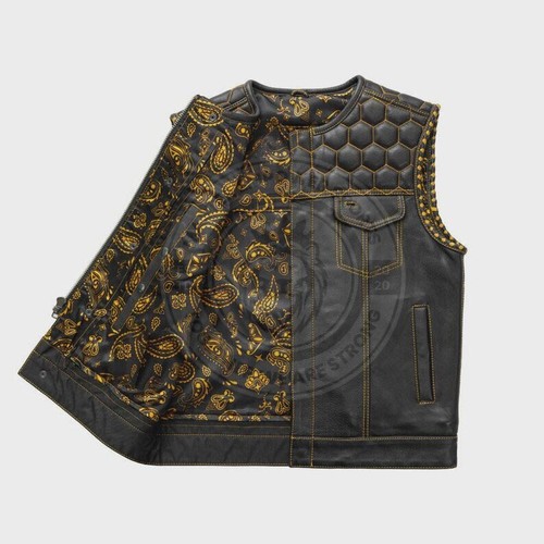 Gilet pelle motociclista - in,