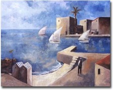 Vela Latina di Lourenco Gallery-Arte giclée su tela avvolta (16 pollici x 20 pollici)