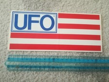 Adesivo stickers vintage UFO bandiera americana USA abbigliamento music auto