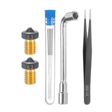Kit Ugelli 3D, 2pz Stampante 3D Ugelli Ottone 0,3mm, 5pz Aghi Pulizia