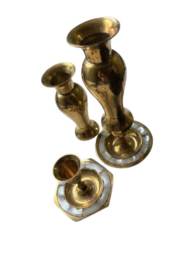 Set portacandele ottone - in,