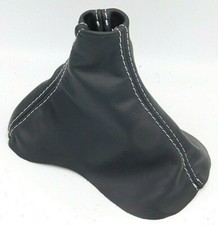 cuffia cambio nera per Opel Astra J - (Bj. 2009-2015) cuciture grigie vera pelle