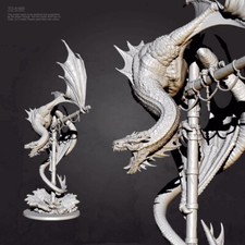Modellino personaggio resina 120mm Fantasy Monster Sea Dragon stampa 3D non assemblato