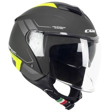 CASCO JET CGM 126G IPER CITY GRAFITE GIALLO FLUO OPACO SCOOTER ECE 22.06 MOTO