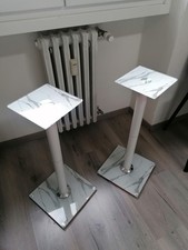 Supporti per casse altoparlanti audio in vetro simil marmo come nuove