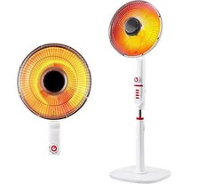 Stufa Elettrica Piantana Parabola Carbonio Oscillante alogena Pavimento Timer 46