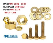 VITI DADI RONDELLE IN OTTONE BULLONERIA OTTONE BULLONE TESTA ESAGONALE VARIE