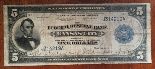 Banconota dollari 1915 - banconota, 5
