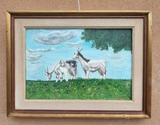 Dipinto ad olio italiano,  passepartout 1970-85 - "Mattino pastorale estivo"