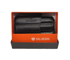 Portasigari Dal Negro Porta 3 Toscanelli In Pelle Sienna Nera in Box Regalo