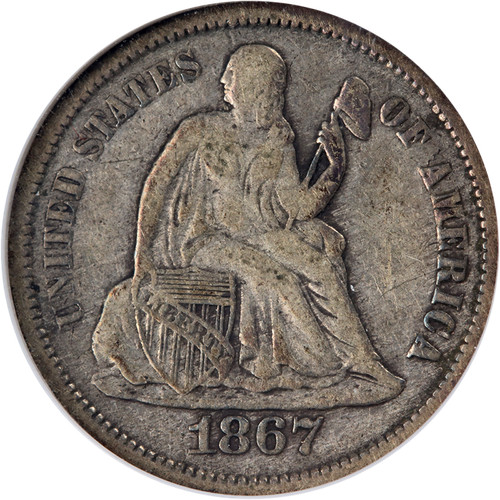 1867 seduto liberty dime - 1867-s,