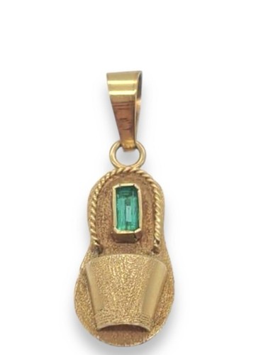Ciondolo sandalo smeraldo - , oro
