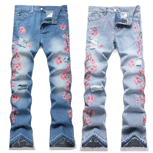 Jeans uomo blu denim gamba