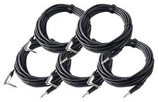 5x Set 10m Cavo Chitarra Jack 6,3mm 1/4'' Stereo per Strumento Basso Tastiera