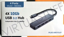 Hopday 4-in-1 Docking Station HUB USB C HB045A, HUB USB A 10GBPS X 4, New Sealed